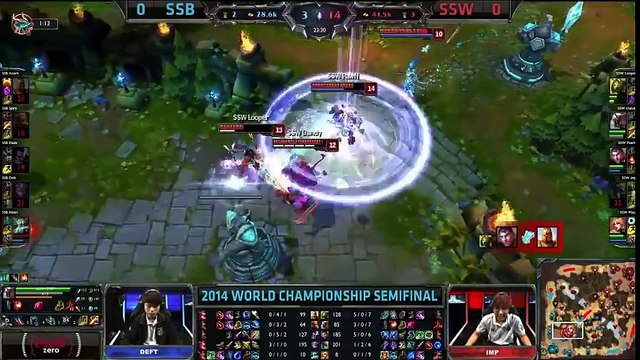 No 1 Top Lane Looper - SSW Looper Akali Highlights - SBB vs SSW Game 1 Worlds 2014