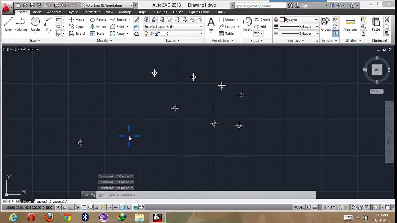 Autocad 2013 Tutorial - Multipul Point And Point Stylein In Hindi (20-40)
