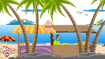 Elly goes to The Beach - Builds a Sandcastle