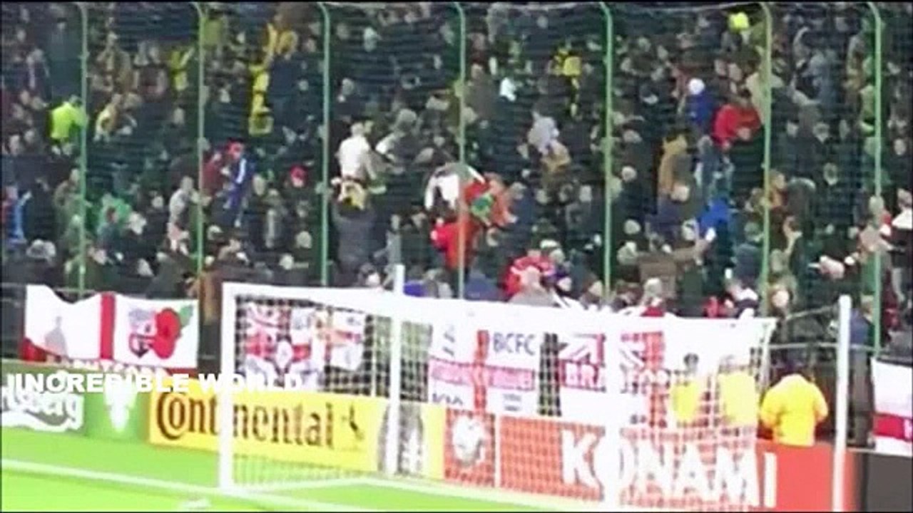 England Supporters ATTACKED By Lithuania Fans In Final Euro 2016 Qualifier In Vilnius!!!!