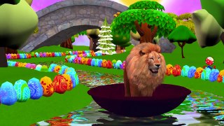 Lion Cartoon Singing Finger Family Rhymes And Row Row Row Your Boat Children Nursery Rhyme