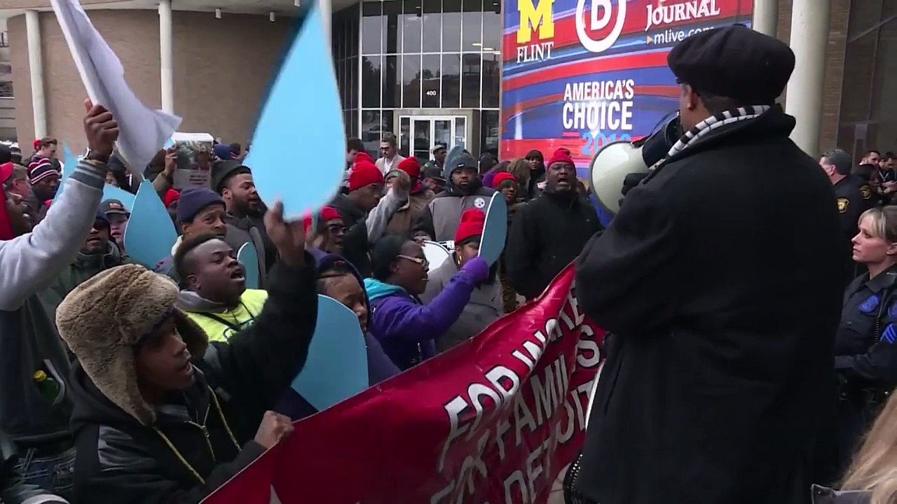 Protests over Flint water crisis ahead of Michi...