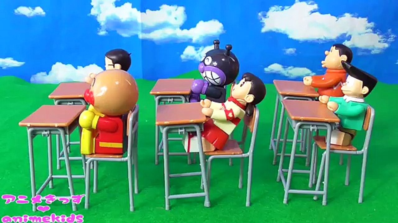 アンパンマン おもちゃ アニメ 学校の給食❤ ドラえもん animekids アニメきっず a...
