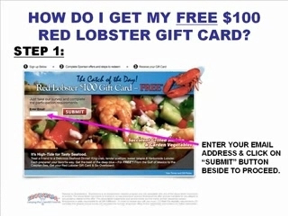 FREE $100 Red Lobster Gift Card (US ONLY)
