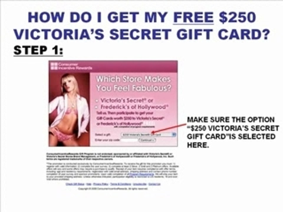 FREE $250 Victoria's Secret Gift Card (US ONLY)