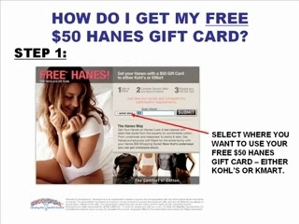 FREE $50 Hanes Gift Card (US ONLY)