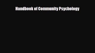 PDF Handbook of Community Psychology Free Books