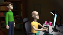 Caillou downloads a virus on his dads computer and gets grounded