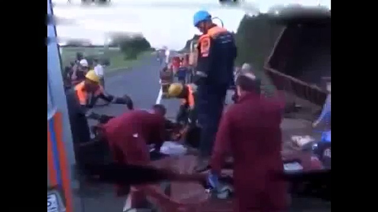 terrible road accident in Russia