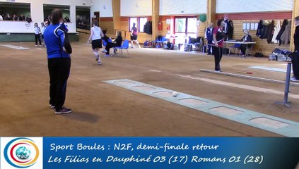 Tir rapide double, premier tour, Club N2 Féminin, demi-finale, Les Filias en D. vs Romans, Boules, saison 2015-2016