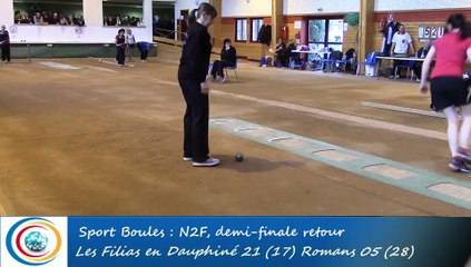 Tir progressif, troisième tour, Club N2 Féminin, demi-finale, Les Filias en D. vs Romans, Boules, saison 2015-2016