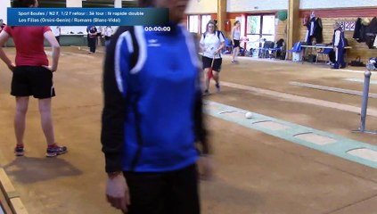 Tir rapide double, troisième tour, Club N2 Féminin, demi-finale, Les Filias en D. vs Romans, Boules, saison 2015-2016