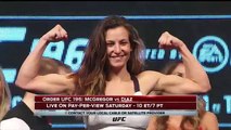 Holly Holm and Miesha Tate weigh-in for UFC 196