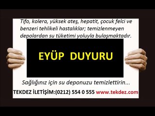 Eyüp İstanbul su deposu temizliği duyurusu TEKDEZ