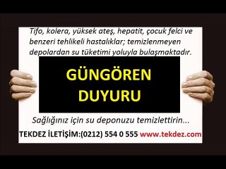 Güngören İstanbul su deposu temizliği hizmetleri TEKDEZ