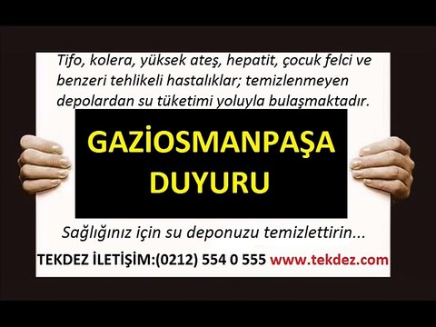 Gaziosmanpaşa İstanbul su deposu temizleme TEKDEZ