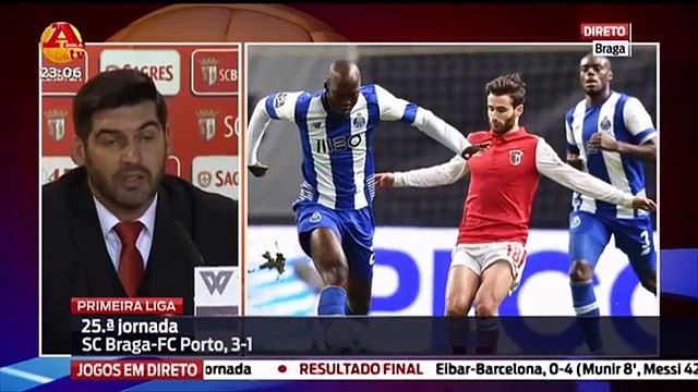 Paulo Fonseca Conf de Imprensa Braga 3 x 1 FC Porto 25ª Jorn Liga 2015-16
