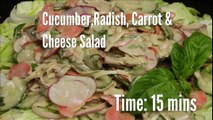 Cucumber,Radish, Carrot & Cheese Salad Recipe