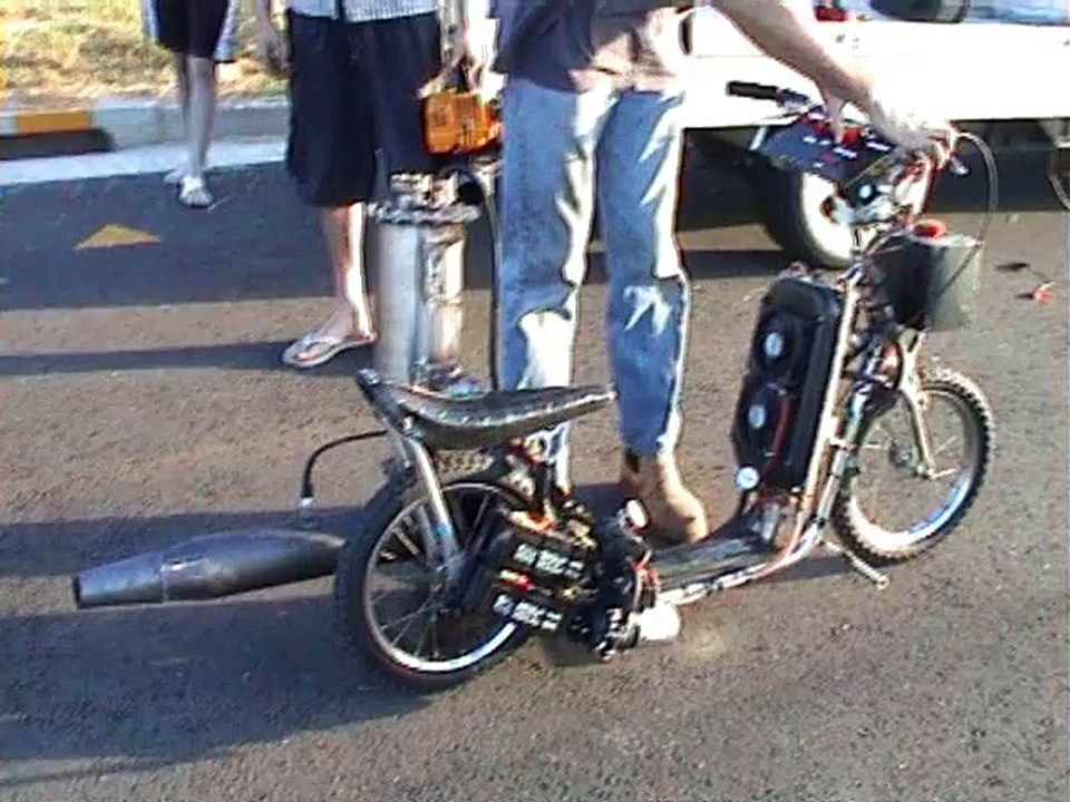 turbo jet engine scooter built for a joke!