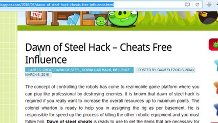 Dawn of Steel Cheat Influence