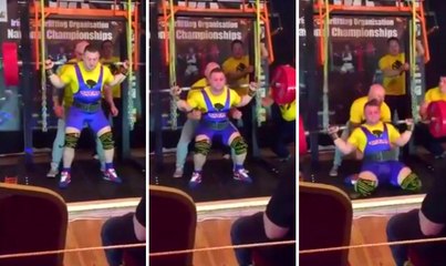 Weightlifter's Knees Give Out During Squat