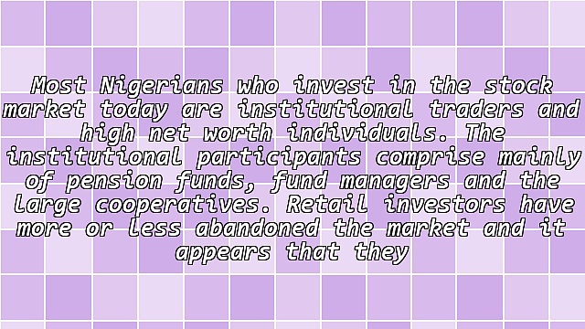 The 2008 Nigerian Stock Market Meltdown: Why Retail Investors Lost Money