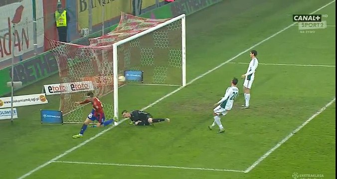 Barisic J. goal Piast Gliwice 1 -0 Slask Wroclaw-08.03.2016