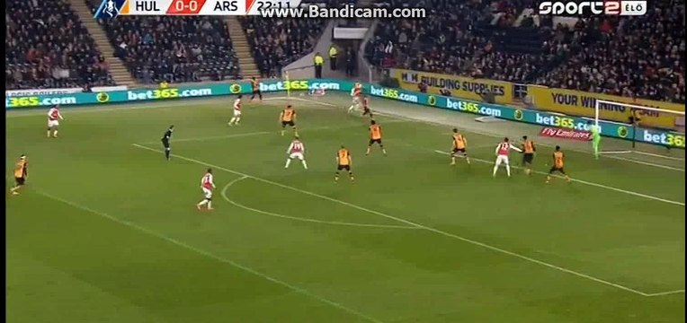 Arsenal super chance to score - Hull City vs Arsenal 08-03-2016