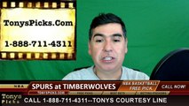 NBA Free Pick Minnesota Timberwolves vs. San Antonio Spurs Prediction Odds Preview 3-8-2016