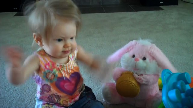 Easter Bunny Teaches Baby Girl Some New Dance Moves