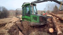 John Deere 810D stuck in mud, extreme mud conditions