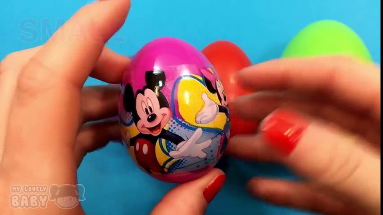 Learn Sizes with Surprise Eggs from Smallest to Biggest Filled Frozen Lightning McQueen Toys