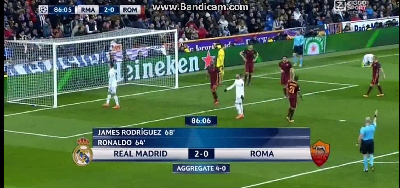 Roma super defence - Real Madrid 2-0 Roma 08-03-2016