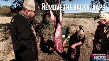 Rough Butcher a Buck in Camp