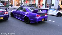 CRAZY Nissan GT-R's R33's [KREAM!] & R35's! FLAMES, REVVS, Accelerations!