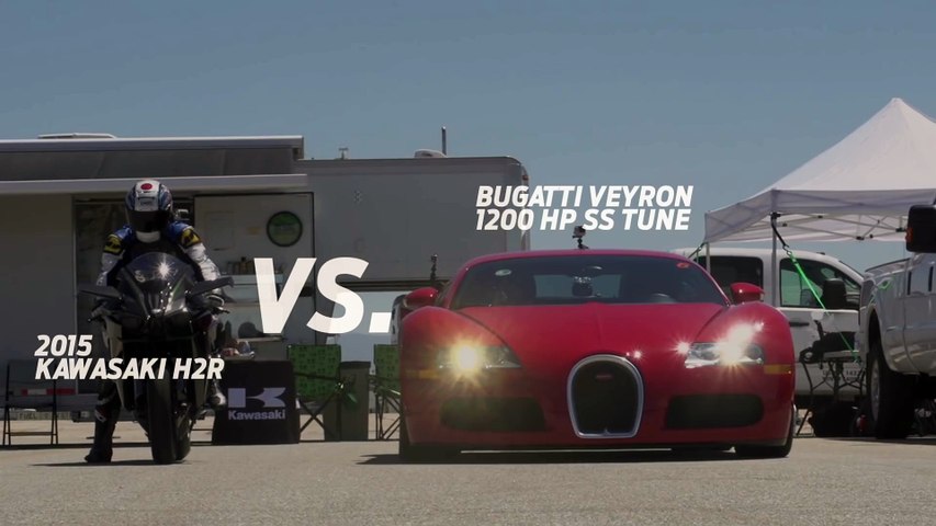 Kawasaki H2R vs Bugatti Veyron Supercar - 1-2 Mile Airstrip Race 2 - Video  Dailymotion