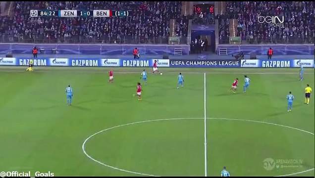 Nicolas Gaitan Goal - Zenit Petersburg 1 - 1 Benfica - 09-03-2016