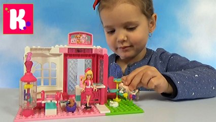 Барби с собачкой и кошечкой собираем из конструктора на канале Мисс Катя Mega Blocks Barbie with cat and dog's set