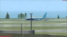 FSX Boeing 747 Landing At San Francisco In Crosswinds (HD)