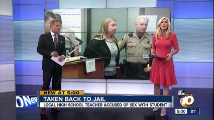 High school teacher accused of sex with student taken back to jail