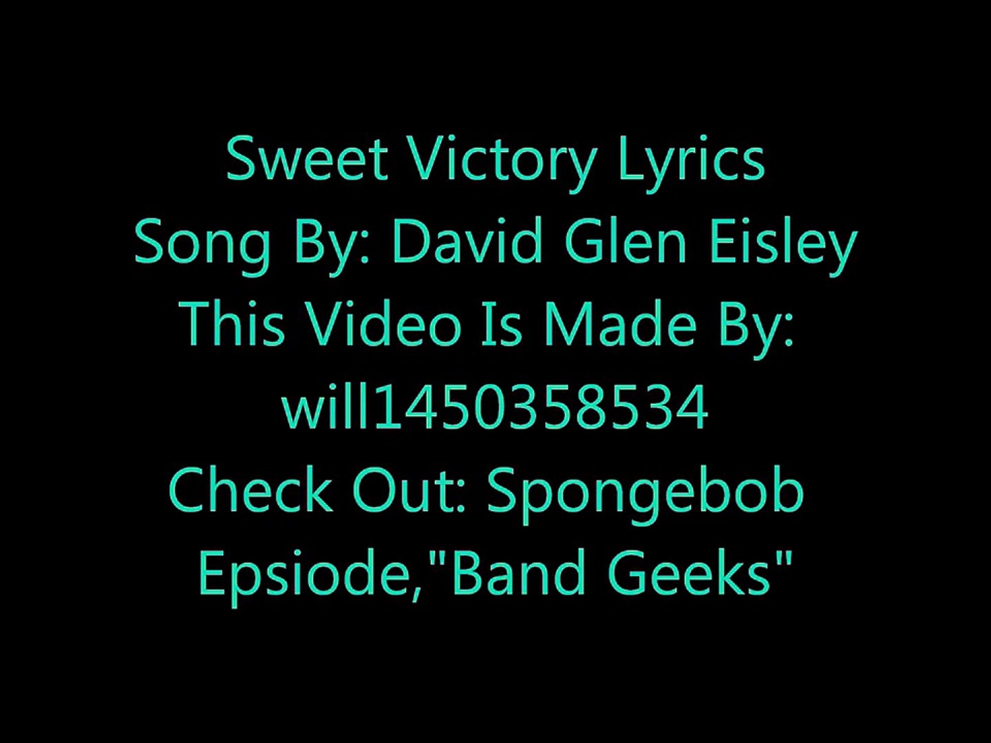 Sweet Victory Lyrics Video Dailymotion