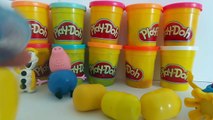 Play Doh Peppa pig Frozen olaf Surprise eggs LPS littlest pet shop
