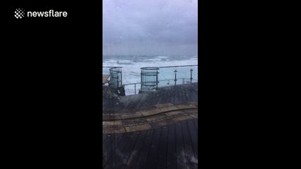 This person woke up to a violent storm in Portreath, Cornwall