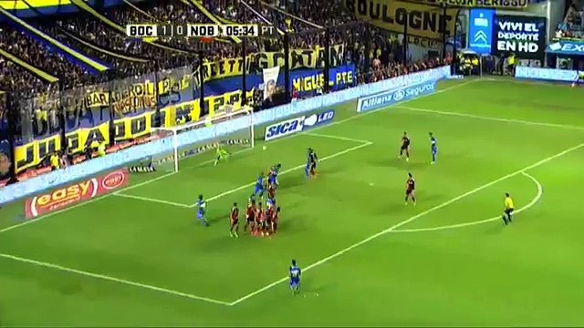 Gol de Tevez. Boca 2- Newells 0. Fecha 4. Primera División 2016.