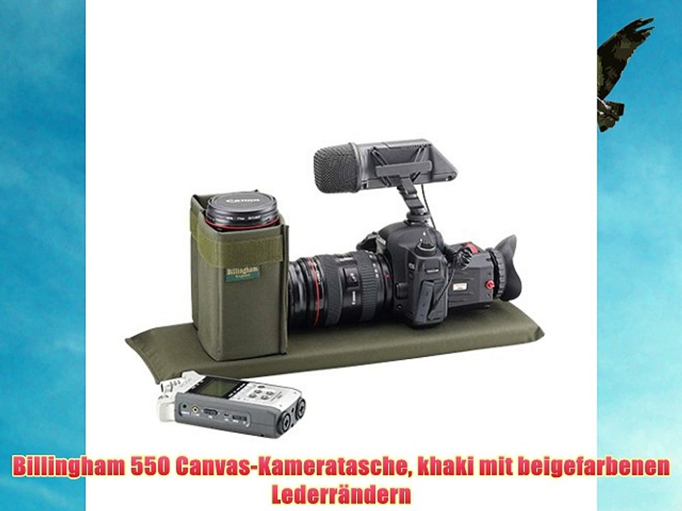 Billingham 550 Canvas-Kameratasche khaki mit beigefarbenen Lederr?ndern