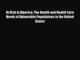 PDF At Risk in America: The Health and Health Care Needs of Vulnerable Populations in the United