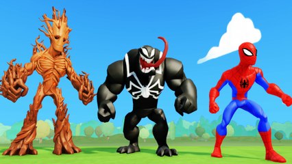 GTA  Spiderman And Hulk meet Groot and play with Funny Cars & Nursery Rhymes Compilation
