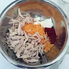 Stack of Buffalo Sriracha Chicken Quesadillas