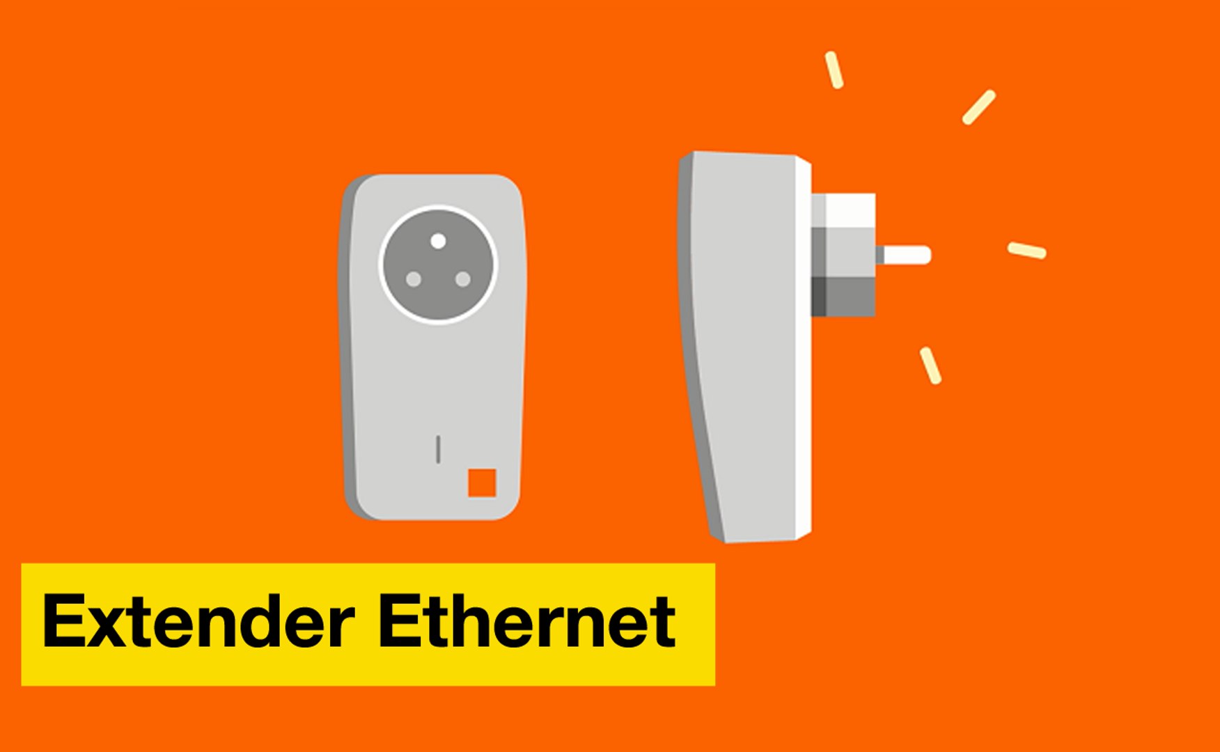 Plug 2 CPL Orange Extender Ethernet - reseau