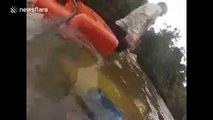 Fishermen's boat sinks in crocodile infested river